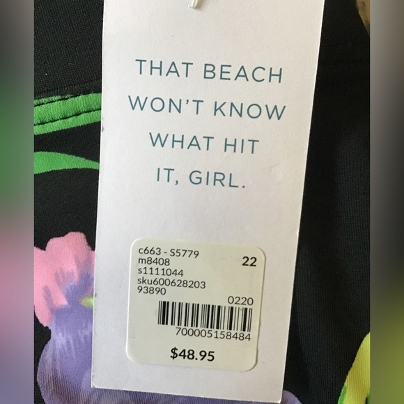 ⬇️LOWEST❌NWT CACIQUE SWIM Sz22 Tropical High Waist Swim BOTTOMS - Picture 3 of 9